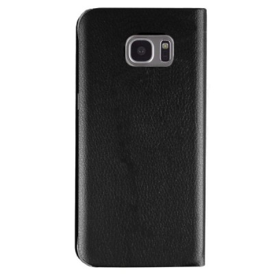 Samsung Galaxy S6 Edge+ (G928) atvēramais maciņš ar lodziņu - melns / Vacins.lv