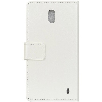 Nokia 2 atvēramais ādas balts maciņš, grāmata (maks) / Vacins.lv