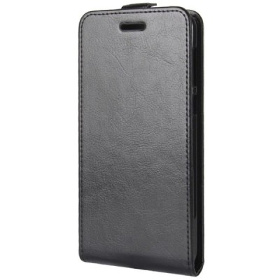 Nokia 2 klasikinis vertikaliai atverčiamas juodas odinis dėklas / Priedai.lt