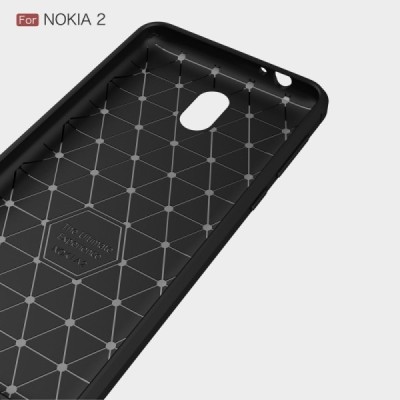 Nokia 2 „Carbon“ kieto silikono TPU juodas dėklas - nugarėlė / Priedai.lt