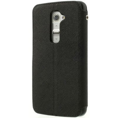 Roar Diary atverčiamas LG G2 D802 juodas odinis dėklas / Priedai.lt