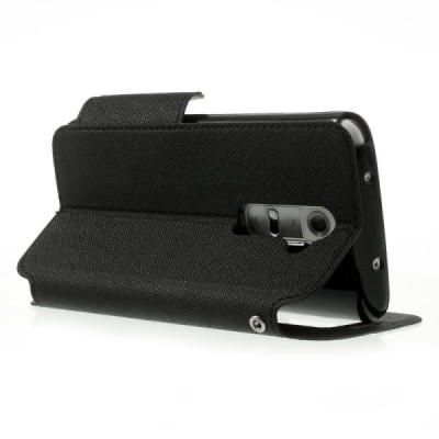 Roar Diary atverčiamas LG G2 D802 juodas odinis dėklas / Priedai.lt