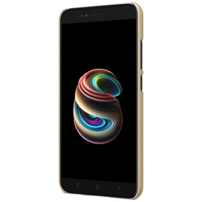 Xiaomi Mi A1 un Mi 5X Nillkin Frosted Shield zelta plastmasas apvalks + ekrāna aizsargplēve / Vacins.lv