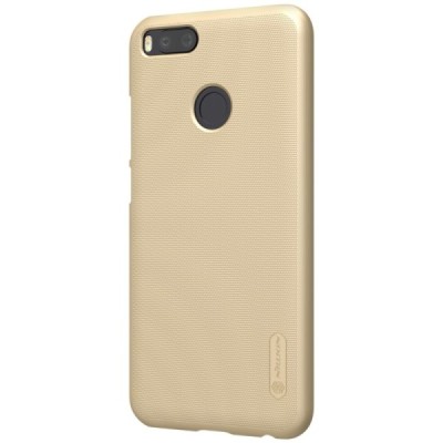 Xiaomi Mi A1 un Mi 5X Nillkin Frosted Shield zelta plastmasas apvalks + ekrāna aizsargplēve / Vacins.lv