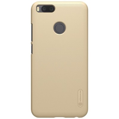 Xiaomi Mi A1 un Mi 5X Nillkin Frosted Shield zelta plastmasas apvalks + ekrāna aizsargplēve / Vacins.lv