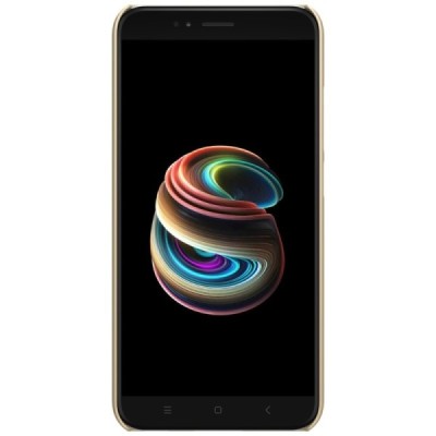 Xiaomi Mi A1 un Mi 5X Nillkin Frosted Shield zelta plastmasas apvalks + ekrāna aizsargplēve / Vacins.lv