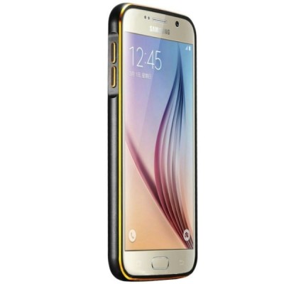 Samsung Galaxy S6 G920F Luxury rėmelis (kraštų apvadas, bamperis), dėklas - juodas / Priedai.lt