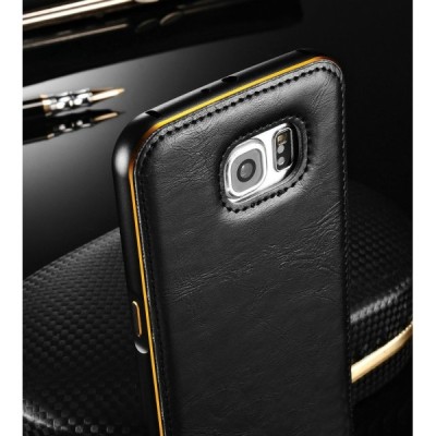 Samsung Galaxy S6 G920F Luxury rėmelis (kraštų apvadas, bamperis), dėklas - juodas / Priedai.lt