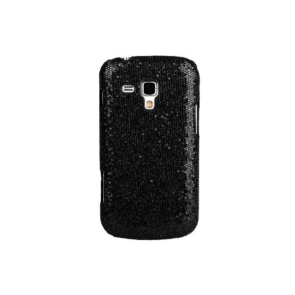 „Glitter“ plastmasas apvalks - melns (Galaxy S Duos / S Duos 2 / Trend / Trend Plus)