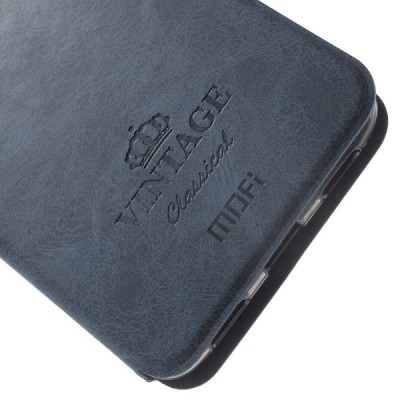 Meizu m3 note „Mofi“ Vintage sērijas zils ādas atvērams maciņš / Vacins.lv