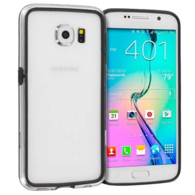 Samsung Galaxy S6 (G920) dzidrs, caurspīdīgs rāmis (sānu apmale, bamperis) - melns / Vacins.lv