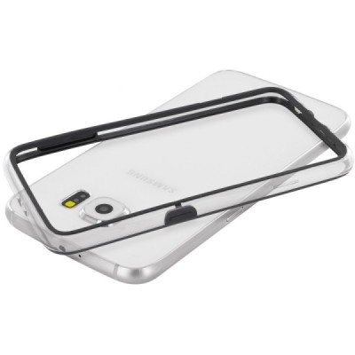 Samsung Galaxy S6 (G920) dzidrs, caurspīdīgs rāmis (sānu apmale, bamperis) - melns / Vacins.lv