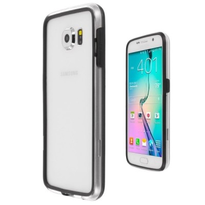 Samsung Galaxy S6 (G920) dzidrs, caurspīdīgs rāmis (sānu apmale, bamperis) - melns / Vacins.lv