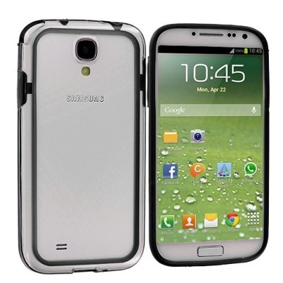 Samsung Galaxy S4 (I9500) skaidrus permatomas rėmelis (kraštų apvadas, bamperis) - juodas / Priedai.lt