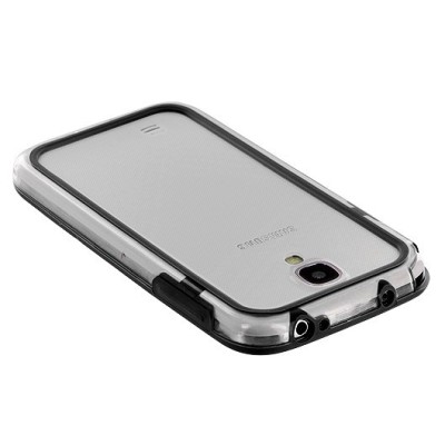 Samsung Galaxy S4 (I9500) dzidrs, caurspīdīgs rāmis (sānu apmale, bamperis) - melns / Vacins.lv