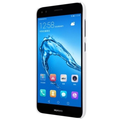 Nillkin Frosted Shield Huawei P9 Lite Mini (Y6 Pro 2017) baltas plastikinis dėklas + apsauginė ekrano plėvelė / Priedai.lt