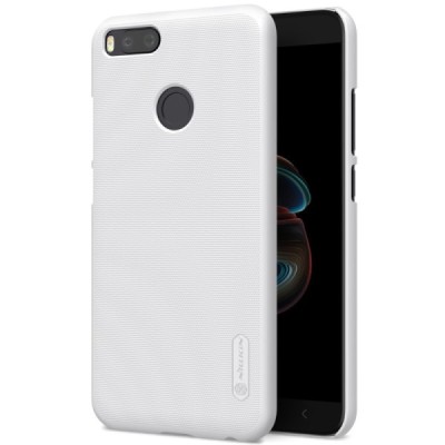 Xiaomi Mi A1 un Mi 5X Nillkin Frosted Shield balts plastmasas apvalks + ekrāna aizsargplēve / Vacins.lv