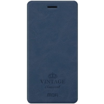 Xiaomi Redmi Note 4 „Mofi“ Vintage sērijas zils ādas atvērams maciņš / Vacins.lv