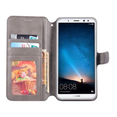 Huawei Mate 10 Lite atvēramais ādas smilšains retro maciņš (maks) / Vacins.lv