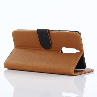 Huawei Mate 10 Lite atverčiamas rudas odinis retro dėklas - piniginė / Priedai.lt