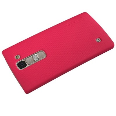 LG Spirit Nillkin Frosted Shield raudonas plastikinis dėklas + apsauginė ekrano plėvelė / Priedai.lt