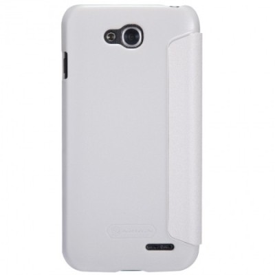 LG L90 (D410) Nillkin Sparkle atvēramais balts futrālis / Vacins.lv