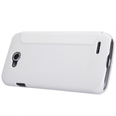 LG L90 (D410) Nillkin Sparkle atvēramais balts futrālis / Vacins.lv