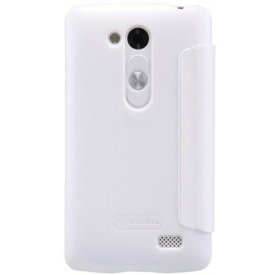 LG L Fino (D290, D295) baltas odinis atverčiamas Nillkin Sparkle dėklas / Priedai.lt