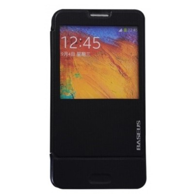 Samsung Galaxy Note 3 Baseus Folio atverčiamas juodas dėklas / Priedai.lt