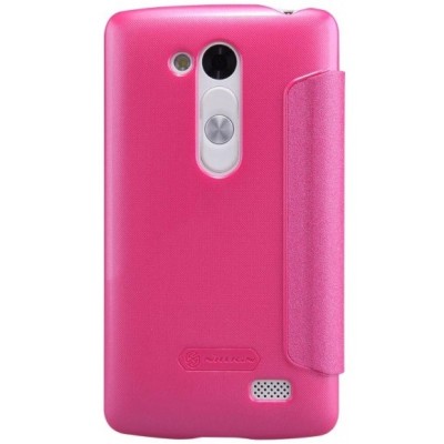 LG L Fino (D290, D295) rožinis odinis atverčiamas Nillkin Sparkle dėklas / Priedai.lt