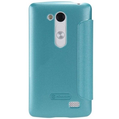 LG L Fino (D290, D295) mėlynas odinis atverčiamas Nillkin Sparkle dėklas / Priedai.lt