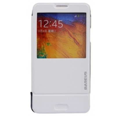 Samsung Galaxy Note 3 Baseus Folio atverčiamas baltas dėklas / Priedai.lt