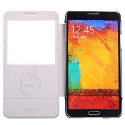 Samsung Galaxy Note 3 Baseus Folio atverčiamas baltas dėklas / Priedai.lt