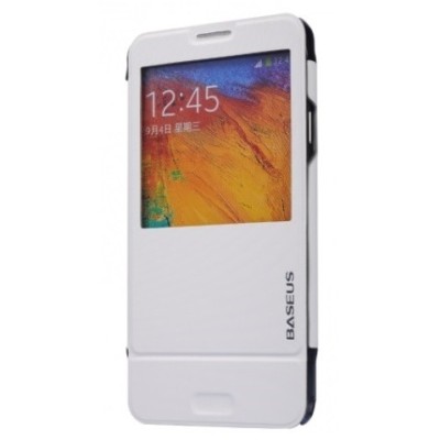 Samsung Galaxy Note 3 Baseus Folio atverčiamas baltas dėklas / Priedai.lt