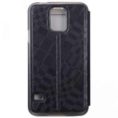 Samsung Galaxy S5 G900 (S5 Neo G903) Baseus Brocade atverčiamas juodas dėklas / Priedai.lt