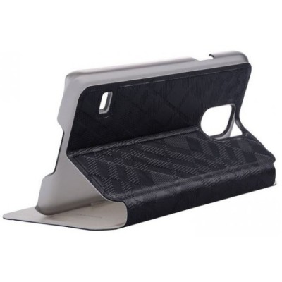 Samsung Galaxy S5 G900 (S5 Neo G903) Baseus Brocade atverčiamas juodas dėklas / Priedai.lt