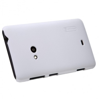 Nokia Lumia 625 Nillkin Frosted Shield balts plastmasas futrālis + ekrāna aizsargplēve / Vacins.lv