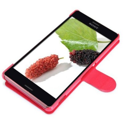 Sony Xperia Z3 „Nillkin“ Fresh atvēramais sarkans futrālis / Vacins.lv