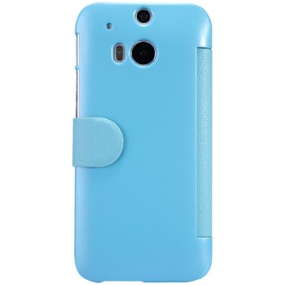 Nillkin Fresh HTC One M8 mėlynas odinis atverčiamas dėklas / Priedai.lt