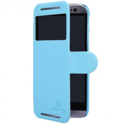 Nillkin Fresh HTC One M8 mėlynas odinis atverčiamas dėklas / Priedai.lt