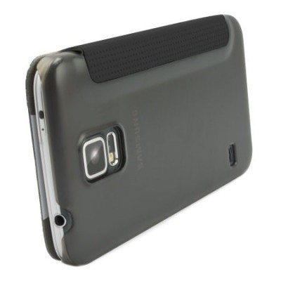 Samsung Galaxy S5 G900 (S5 Neo G903) Rock Elegant atvēramais melns futrālis / Vacins.lv