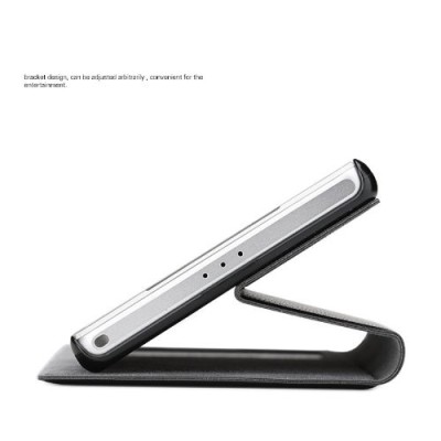 Sony Xperia Z2 (D6503, D6502, D6543) „ROCK“ Excel baltas atverčiamas S View stiliaus dėklas (dėkliukas) / Priedai.lt