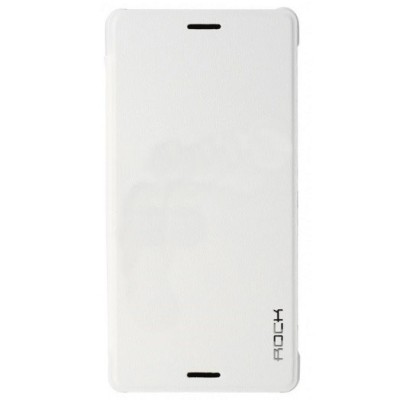 Sony Xperia Z3 Rock Touch ādas atvēramais balts maciņš / Vacins.lv