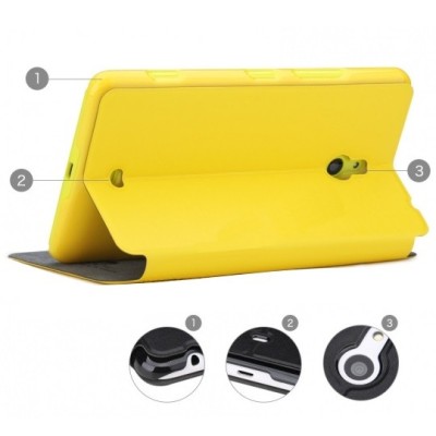 „ROCK“ Excel Nokia Lumia 1320 atvēramais dzeltens maciņš / Vacins.lv