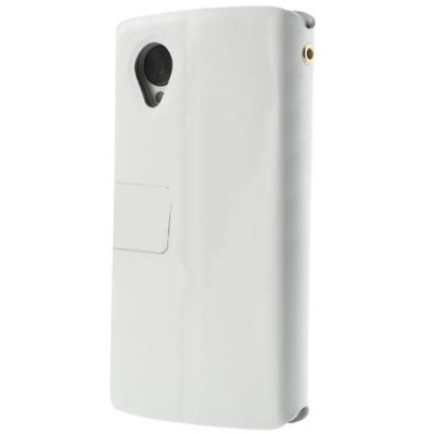 „Doormoon“ serijos LG Nexus 5 E980 baltas odinis atverčiamas dėklas / Priedai.lt