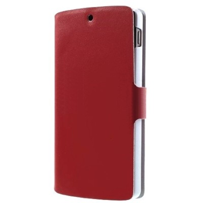 „Doormoon“ serijos LG Nexus 5 E980 raudonas odinis atverčiamas dėklas / Priedai.lt