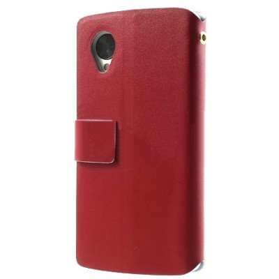 „Doormoon“ serijos LG Nexus 5 E980 raudonas odinis atverčiamas dėklas / Priedai.lt