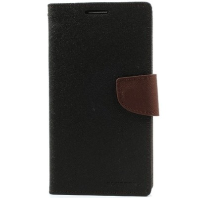 „Mercury“ Fancy Samsung Galaxy Note 3 (N9005, N9002, N9000) melns ādas maciņš / Vacins.lv