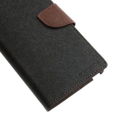 „Mercury“ Fancy Samsung Galaxy Note 3 (N9005, N9002, N9000) melns ādas maciņš / Vacins.lv