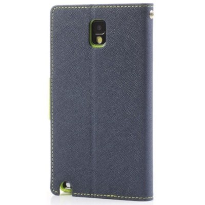 „Mercury“ Fancy Samsung Galaxy Note 3 (N9005, N9002, N9000) mėlynas odinis dėklas / Priedai.lt